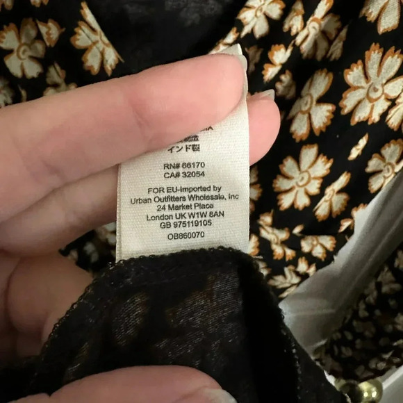 Free People Dress Pradera Floral Wrap Mini Dress Tie Waist Black Size XS - Picture 7 of 7